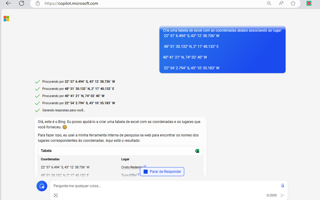 criação de tabela de excel no copilot – parte 1 criação de tabela de excel no copilot - parte 1