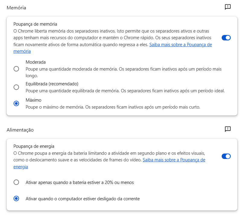 DESEMPENHO DE MEMÓRIA NOS NAVEGADORES WEB